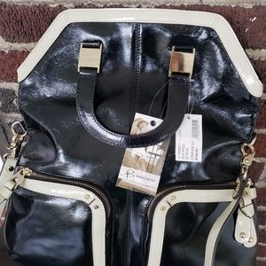 B.Makowsky Black and White Leather Bag
